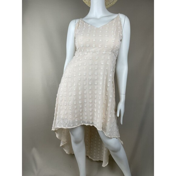 Charlotte Russe High Low Dress Women's XL Orange Sherbet Swiss Dot Sheer Lined - Picture 13 of 16